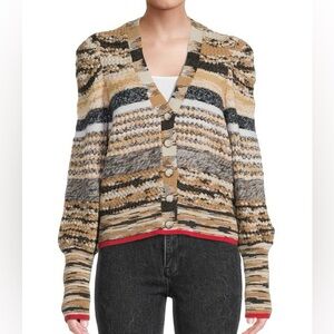 Veronica Beard “Cecily” Puff Sleeve Cardigan - XL